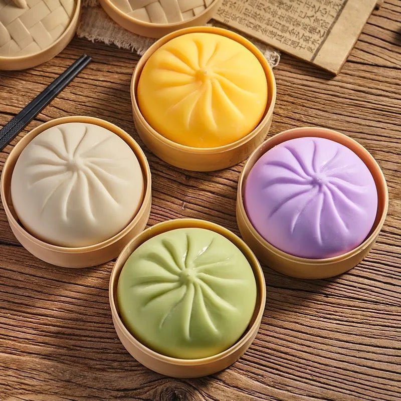 Colorful Surprise Dumpling Squashy - Mystery Bun Fidget Toy Soft TPR Material Stress Relief Sensory Toy - Yooyotoys