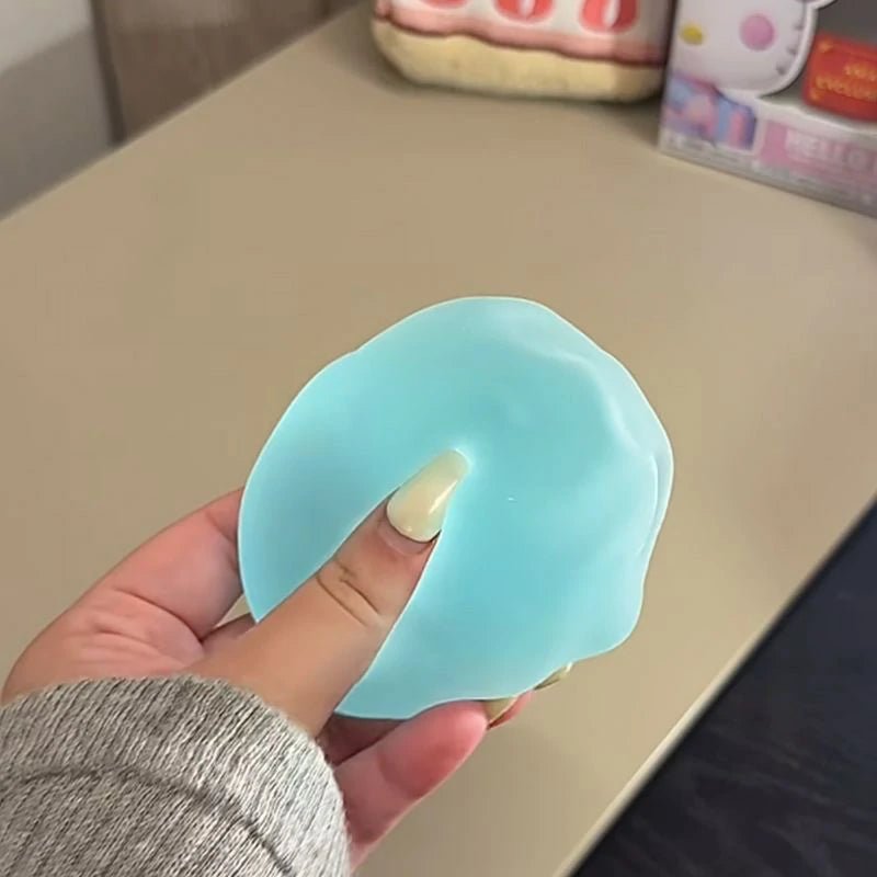 Transparent Blue Maltose Squishy Fidget Toy, Slow Rebound Anti Stress Sensory Toy, Soft Squeeze Decompression Toy for Anxiety Relief, Kids &amp; Adults - Yooyotoys