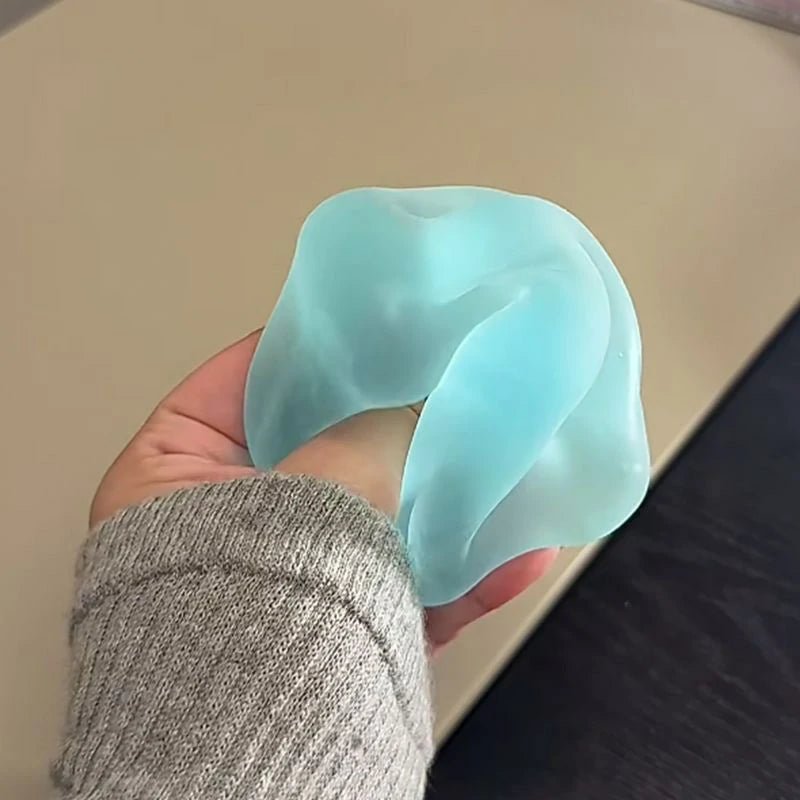 Transparent Blue Maltose Squishy Fidget Toy, Slow Rebound Anti Stress Sensory Toy, Soft Squeeze Decompression Toy for Anxiety Relief, Kids &amp; Adults - Yooyotoys